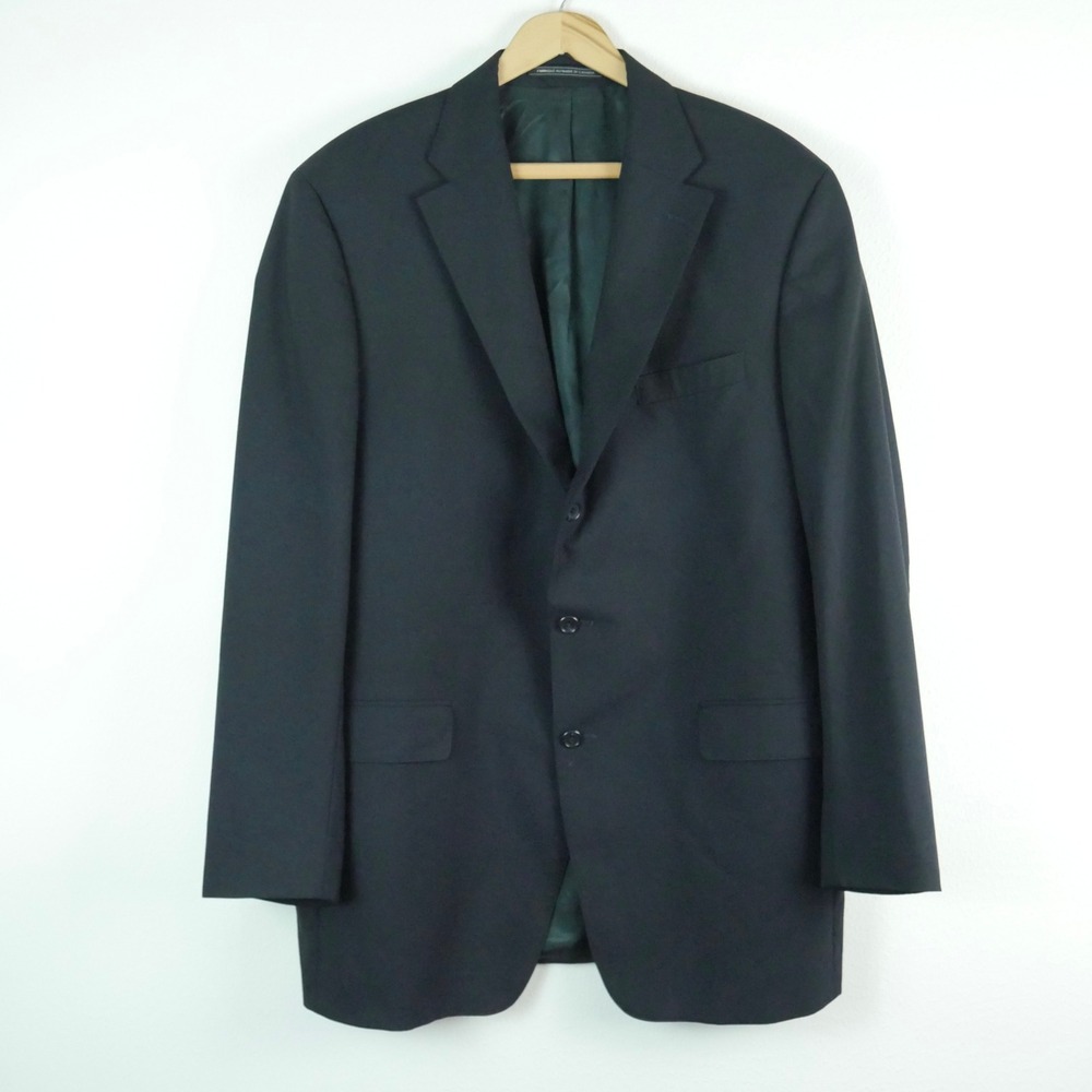 J. Press Parker Mens 44L Black Wool 3-Button Blazer Sport Coat Canada Heritage